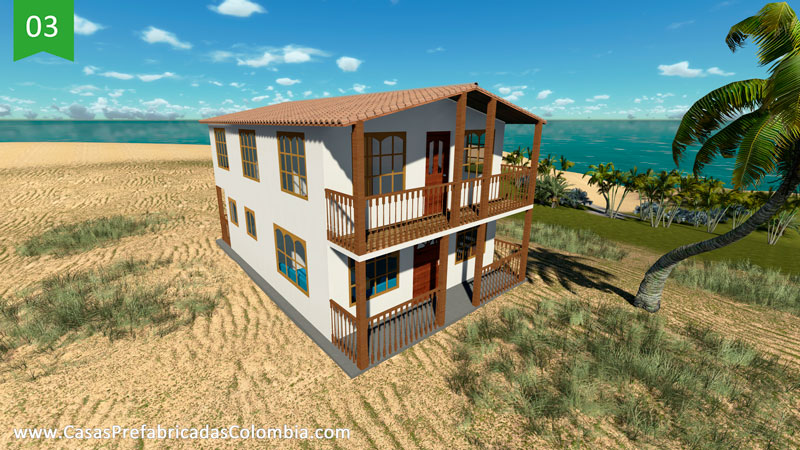 Render 3D Casa Prefabricada ejemplo 03