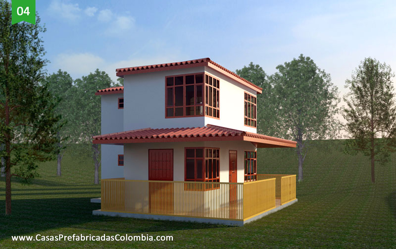 Render 3D Casa Prefabricada ejemplo 04